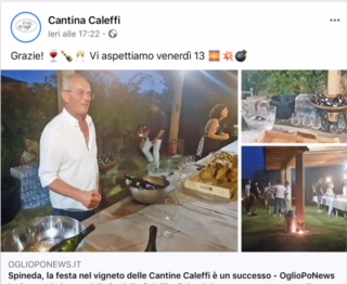 L’aperitivo casalasco in vigna presso la Cantina Caleffi? Un successo straordinario raccontato anche da OglioPo News. E venerdì prossimo si replica…