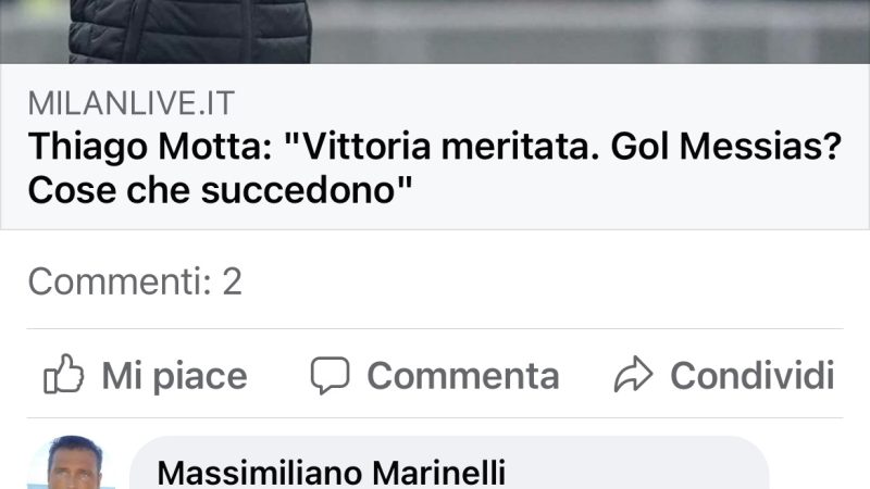 Il presidente del Pergo Massimiliano Marinelli, imprenditore illuminato e calciofiolo appassionato, non si dimentica del suo Milan e attacca lo Spezia, “miracolato”, a San Siro  