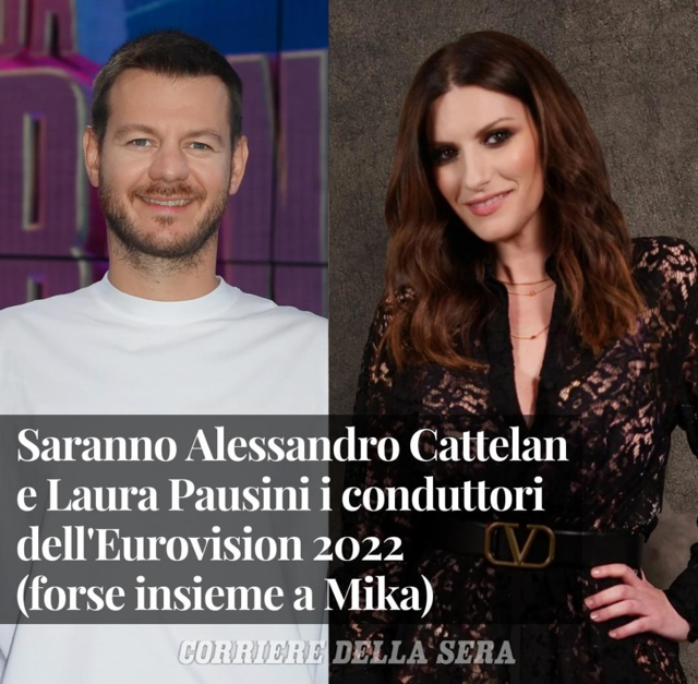 Laura Pausini e Cattelan presenteranno, forse con Mika, l’Eurofestival. Sfumata la candidatura di Chiara Ferragni