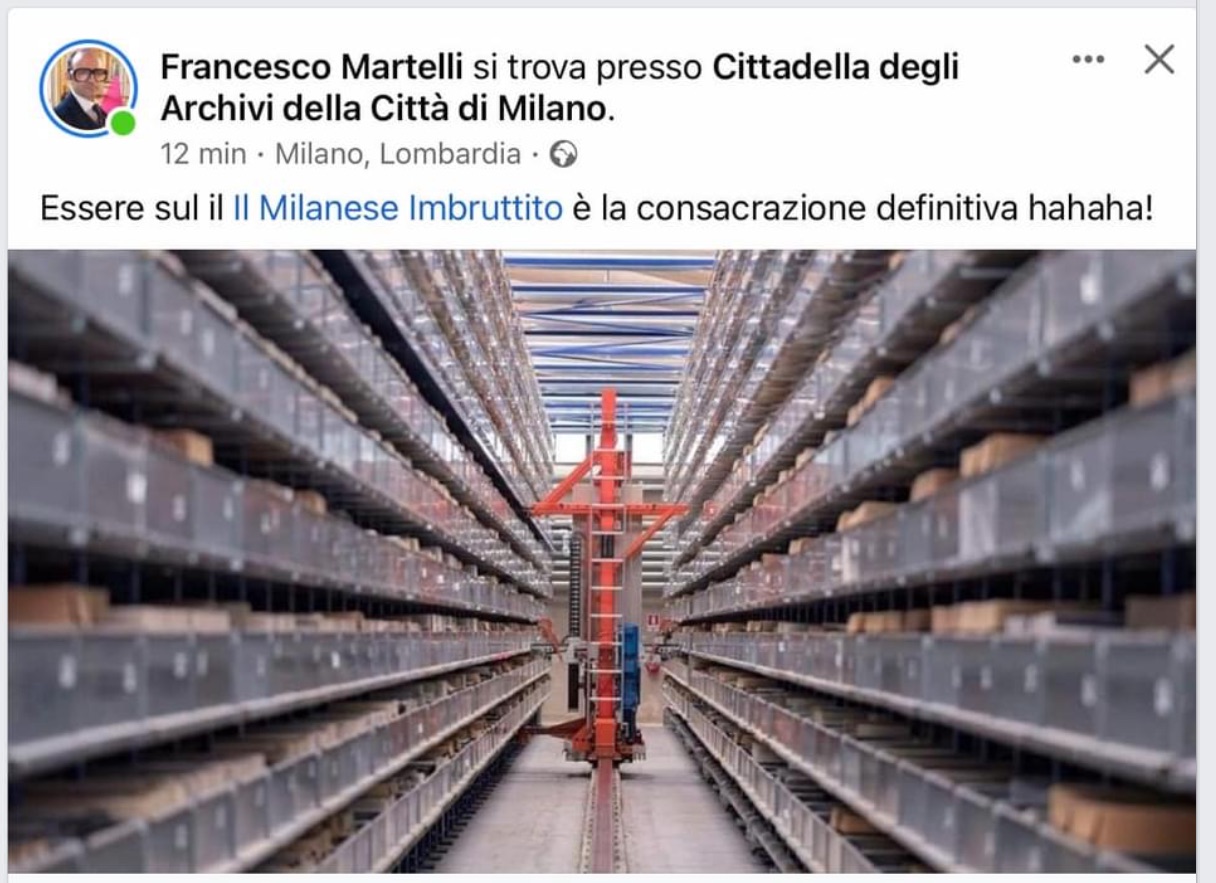 La Cittadella degli Archivi di Milano, diretta dal cremasco Francesco Martelli, sul Milanese Imbruttito per il magico robot Eustrogio
