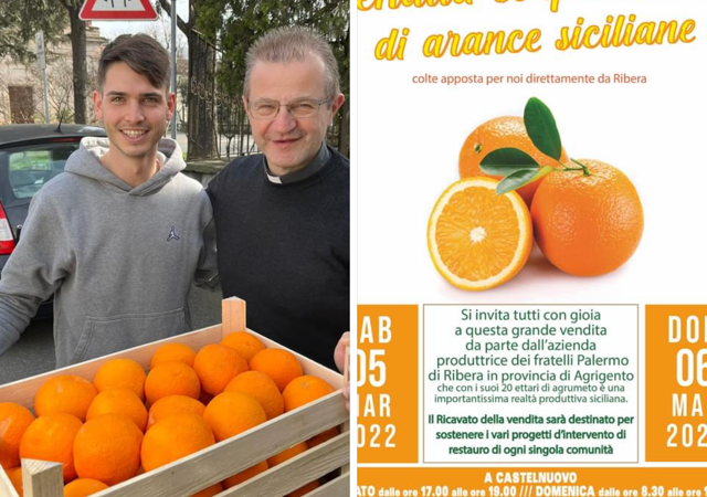 Grandioso a San Bernardino Fuori le Mura, Vergonzana e Castelnuovo: don Lorenzo Roncali lancia la sorprendente vendita di arance siciliane