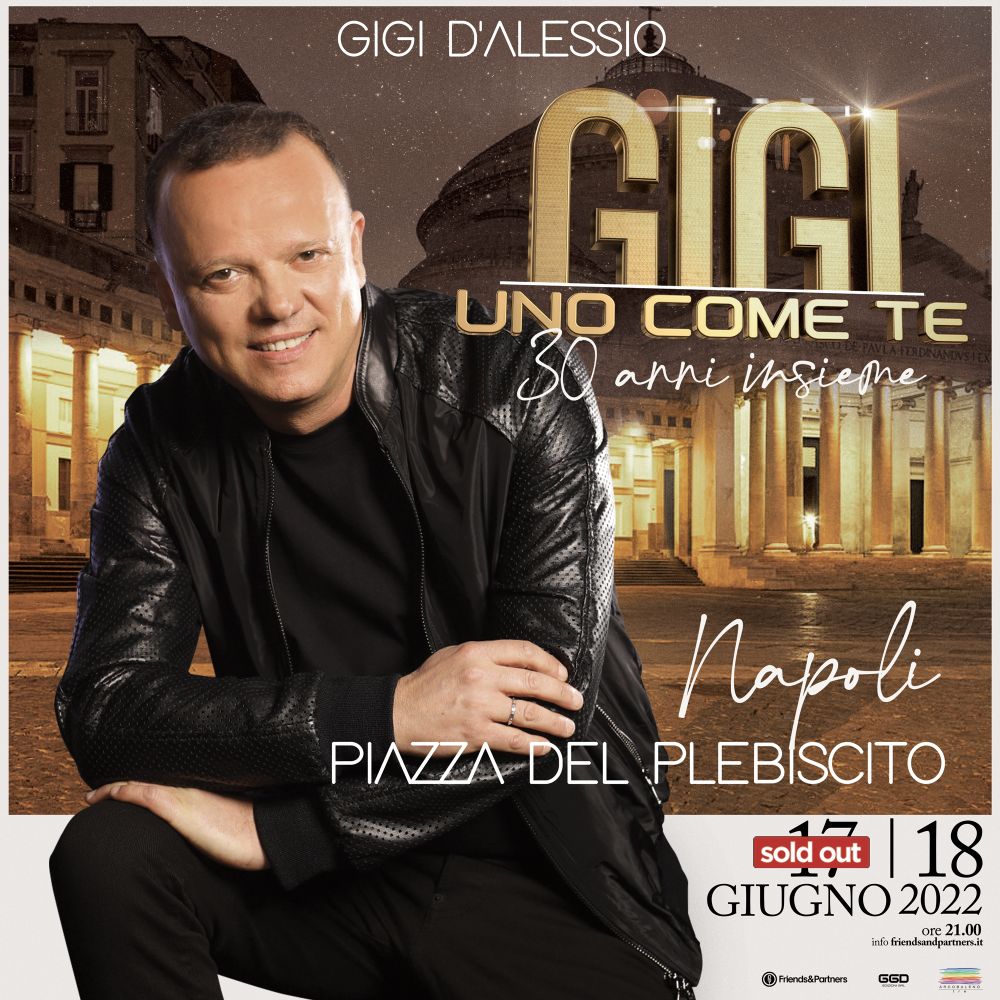 Gigi D’Alessio, raddoppia l’apuntamento a Napoli in piazza del Plebiscito per la festsa dei 30 anni di carriera