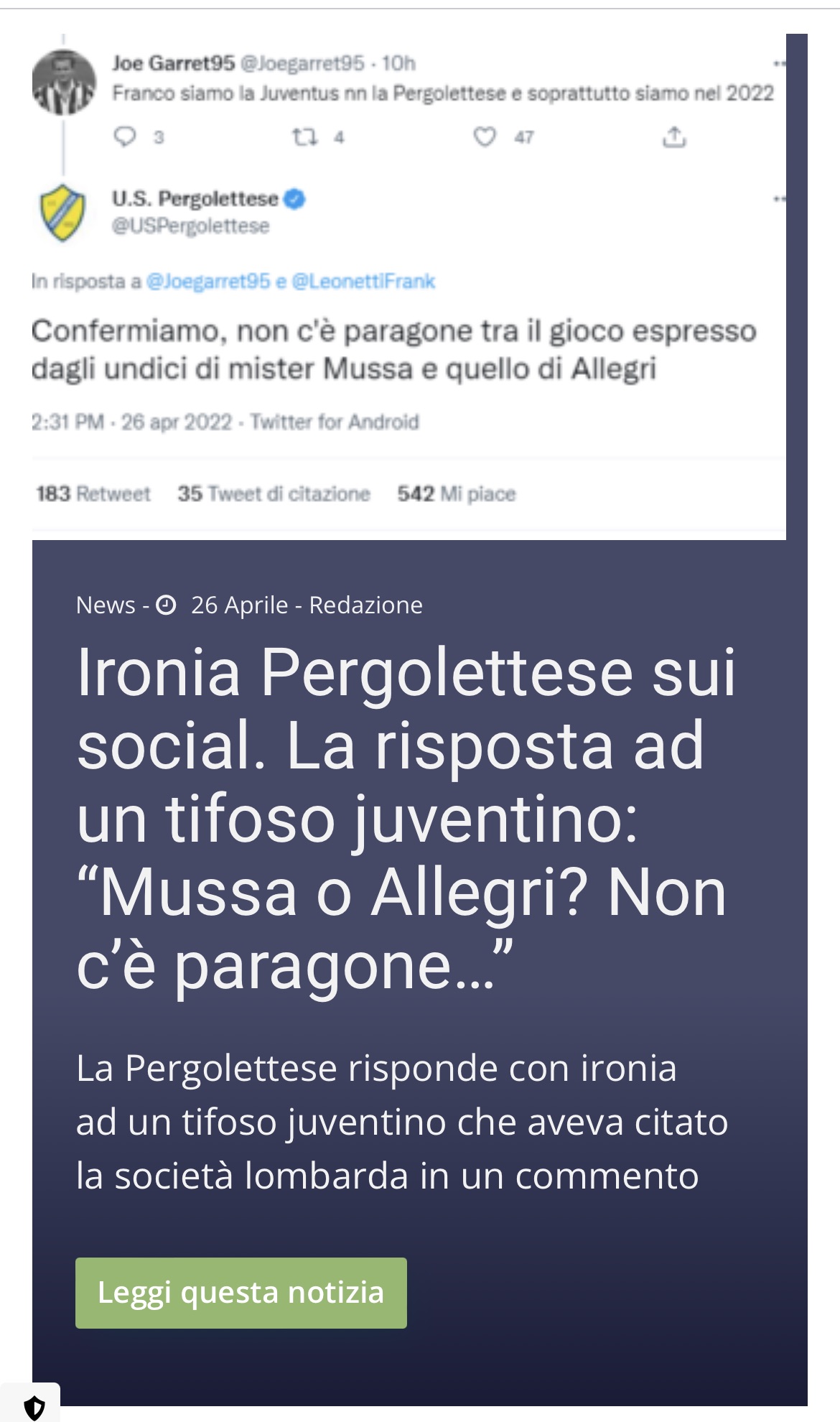Il siparietto social tra l’Unione Sportiva Pergolettese e un tifoso della Juventus che fa impazzire il web. Che ne pensa lo juventino Alessio Tacchinardi, membro dello staff tecnico del Pergo?  