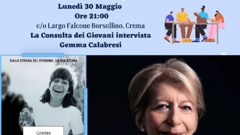 Gemma Calabresi a Crema in dialogo con la Consulta dei Giovani