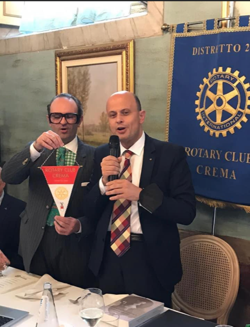 Francesco Martelli ospite del Rotary Club Crema del presidente Antonio Agazzi per parlare di Archivi Rotariani