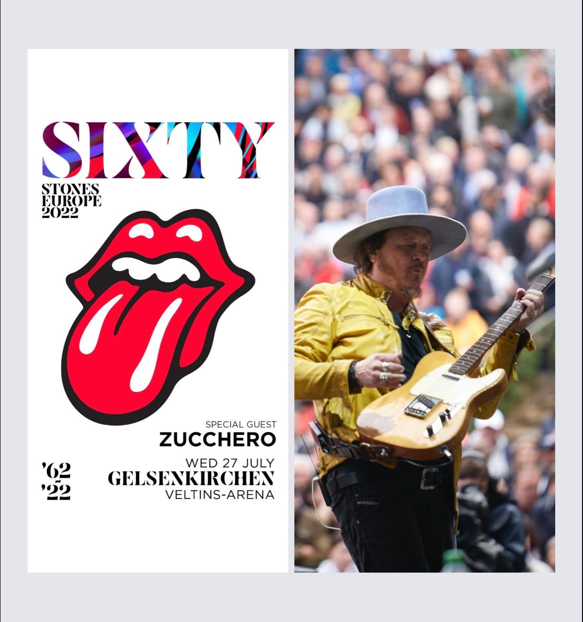 Che accoppiata, Zucchero aprirà il concerto dei Rolling Stones del 27 luglio in Germania