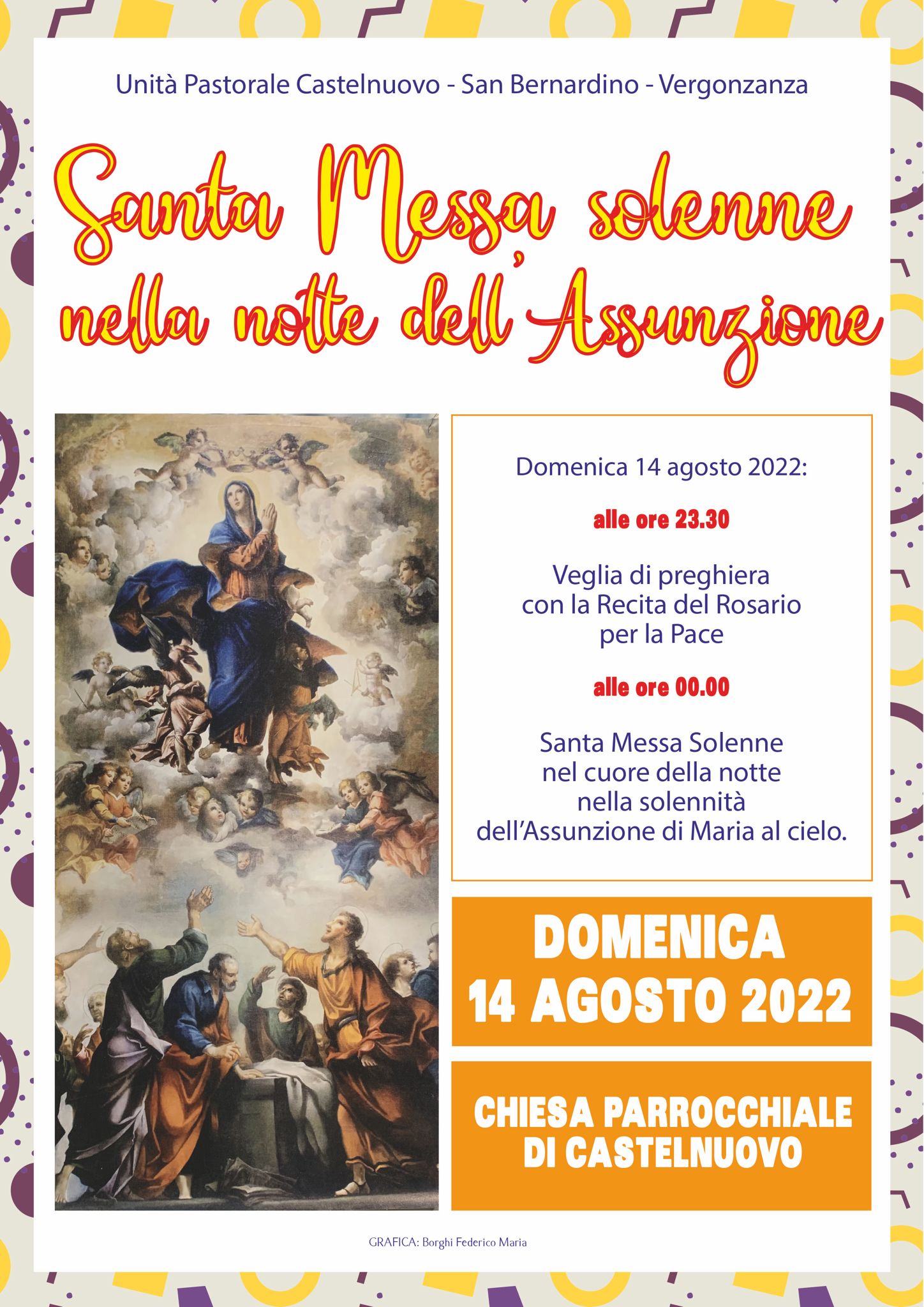Don Lorenzo Roncali, con gioia, presenta la messa di Mezzanotte a Ferragosto