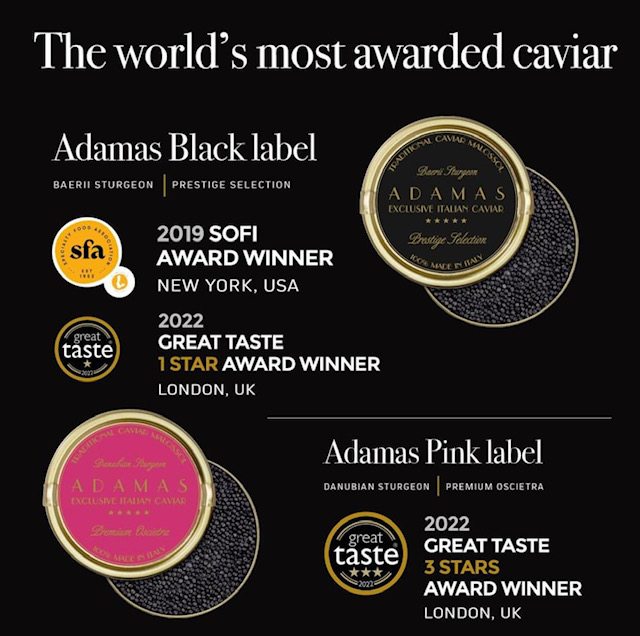 Il caviale Adamas, cremonese di Pandino, premiato a Londra con la prestigiosa Stella Great Taste… 