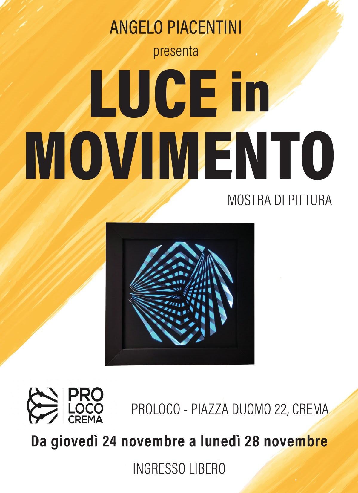 Luce in movimento, Angelo Piacentini in mostra alla Pro Loco