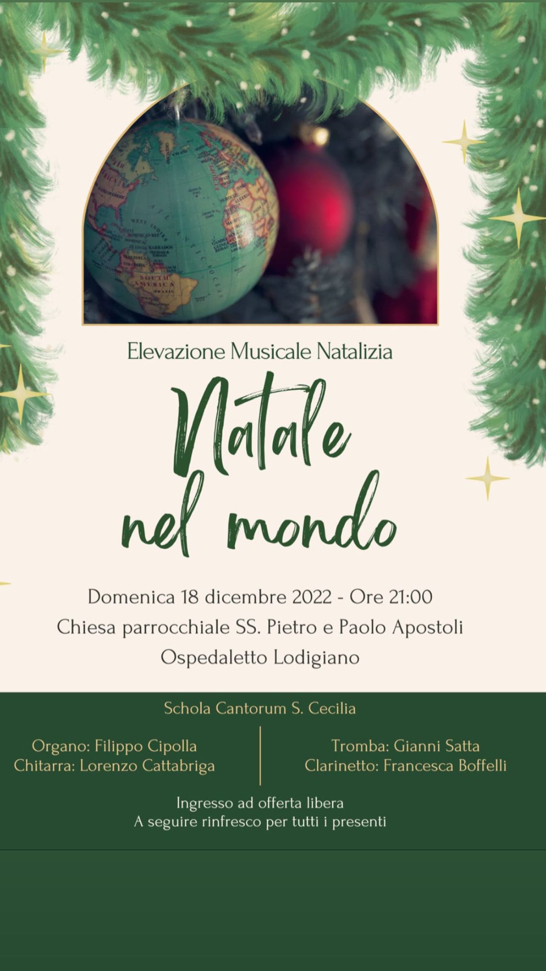 Natale nel Mondo, imperdibile Concerto a Ospedaletto Lodigiano il 18 dicembre
