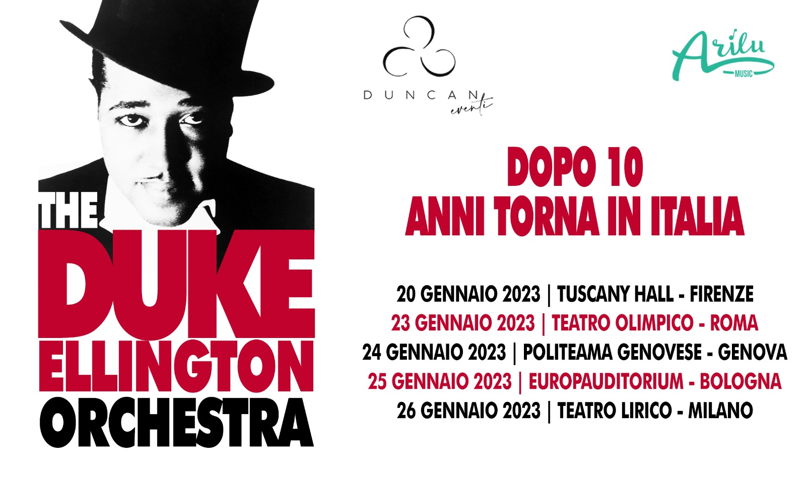 La Duke Ellington orchestra torna in Italia per un tour a gennaio