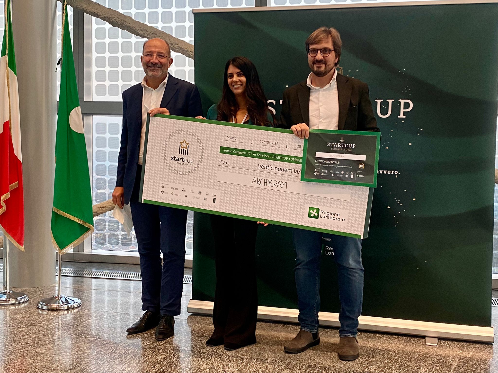 Start cup, Fontana e Guidesi: complimenti ad ‘Archygram’ vincitrice del premio nazionale per l’innovazione 2022