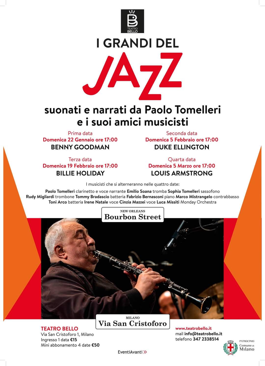 I Grandi del Jazz al Teatro Bello di Milano