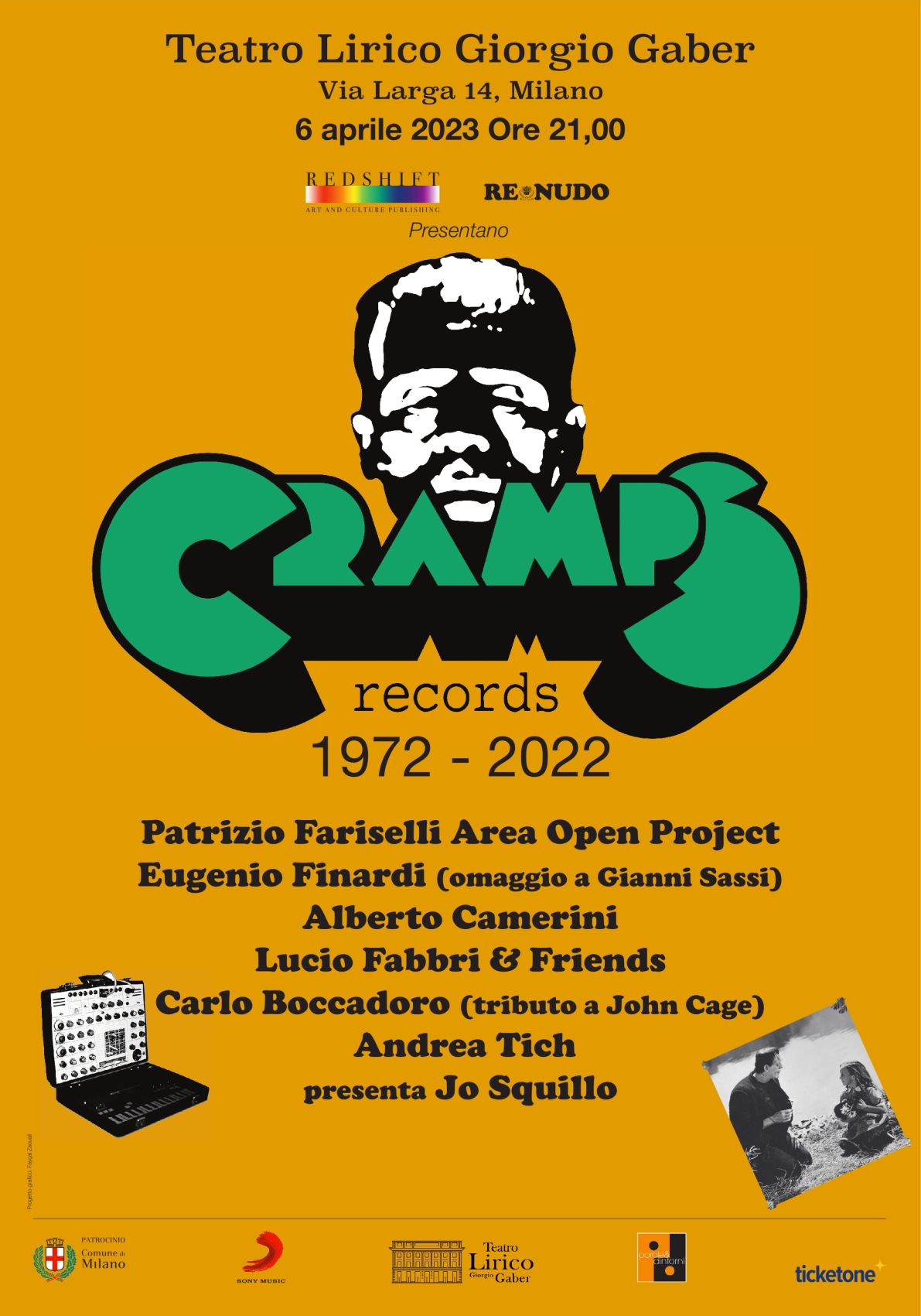 Domani al Lirico Gaber di Milano il concerto evento con gli artisti della Cramps records