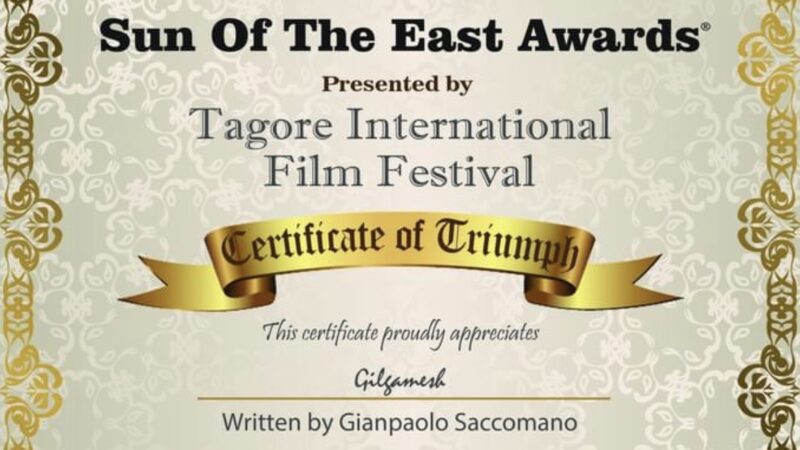 Un altro premio per Gianpaolo Saccomano per il soggetto cinematografico in “Gilgamesh”