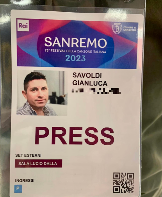 Il PopSindaco d’Italia e Moscazzano Gianluca Savoldi, nuovamente a Sanremo nelle vesti di giornalista