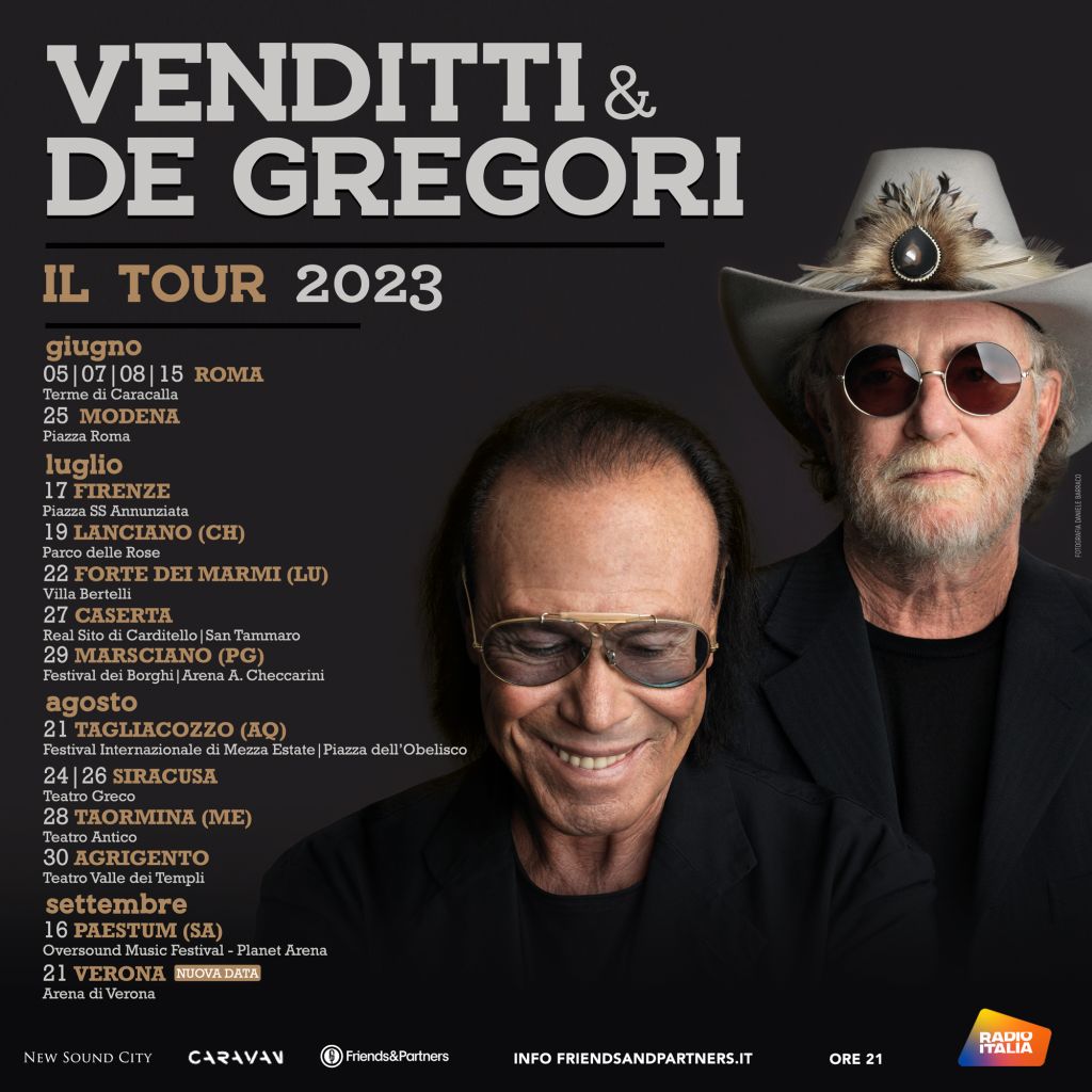 Venditti & De Gregori, al via il tour estivo