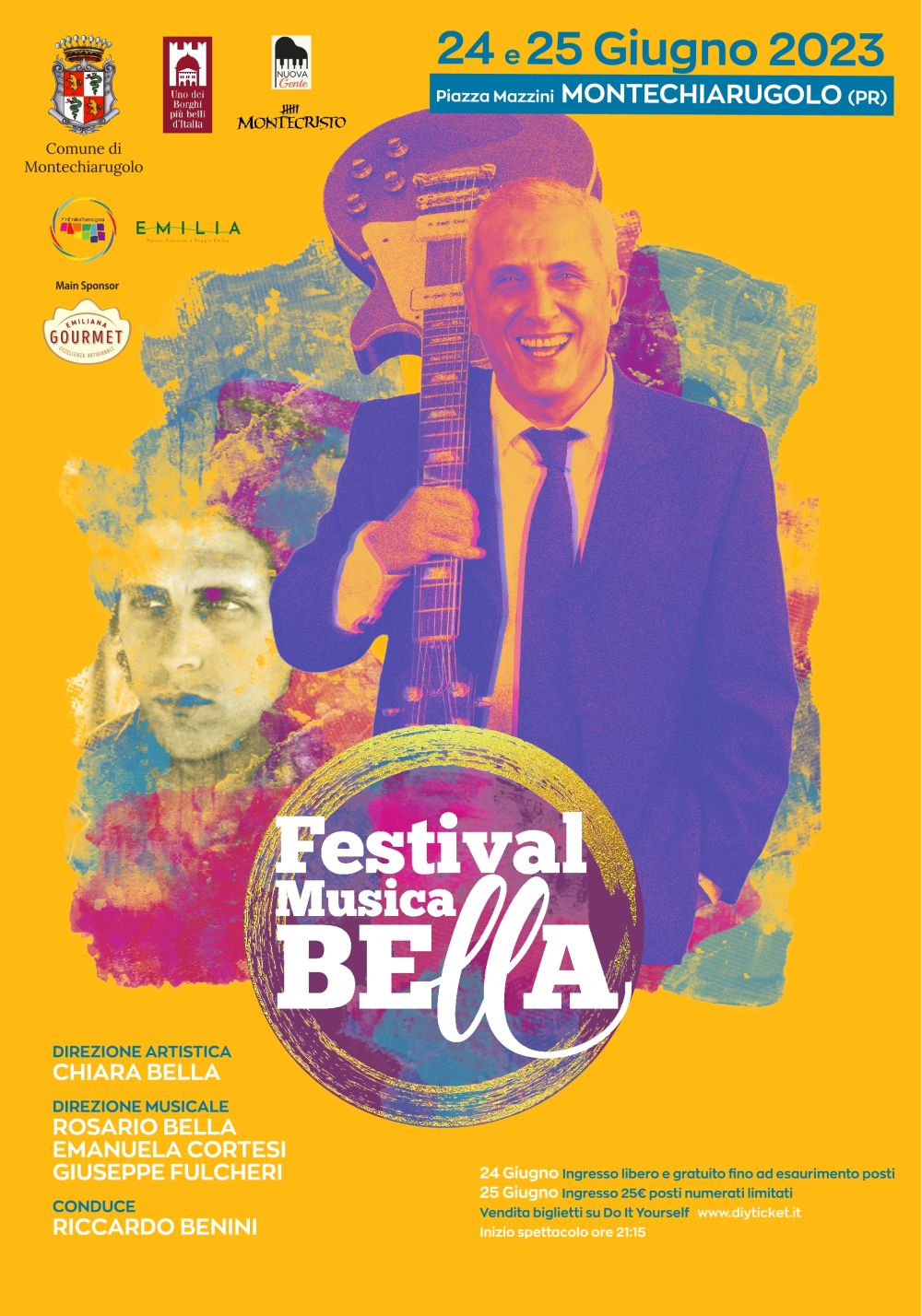 Sabato 24 e domenica 25 giugno in Piazza Mazzini a Montechiarugolo (Parma) si terrà la 1ª edizione del Festival Musica Bella