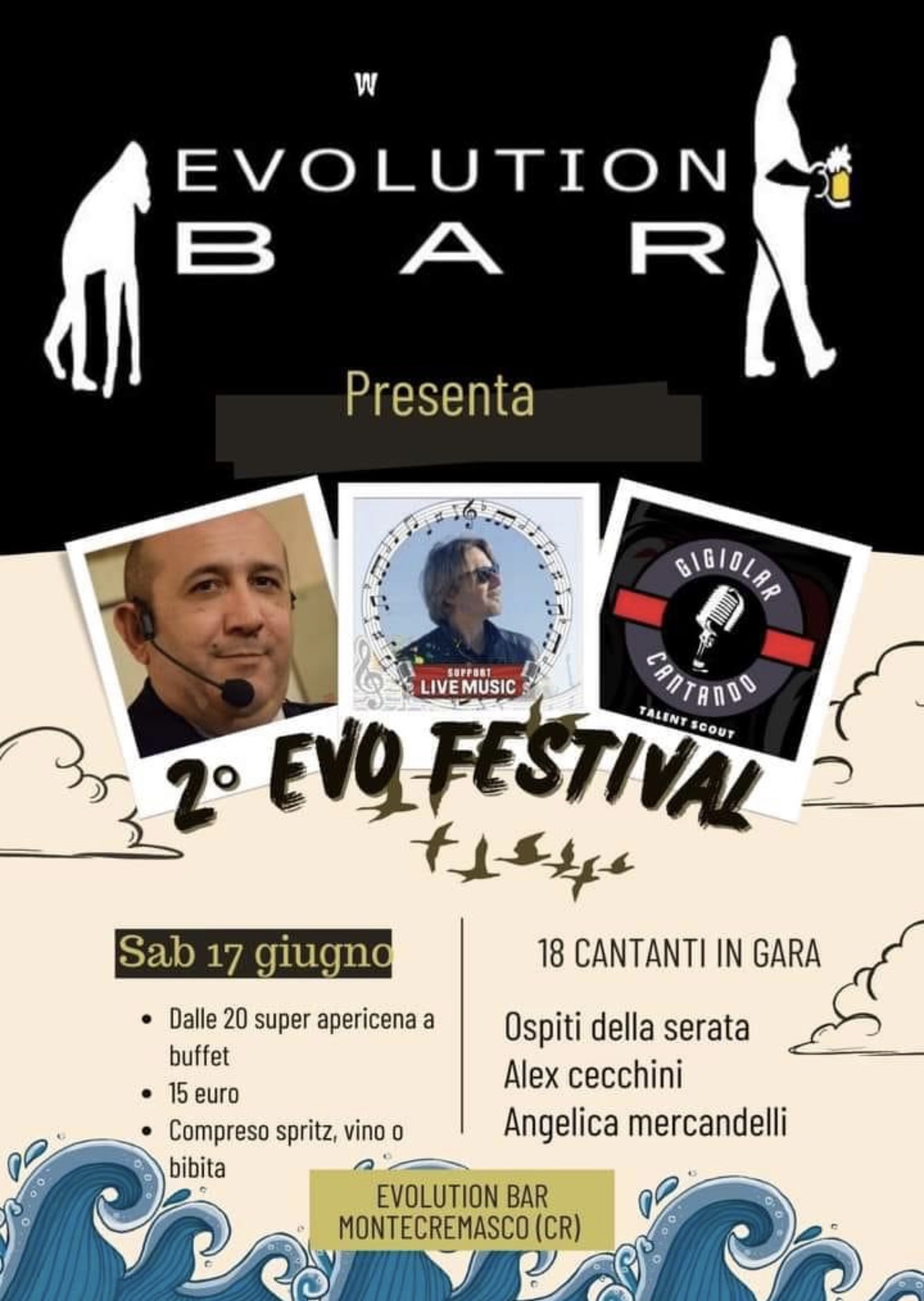 Sabato 17 giugno al Bar Evolution di Monte Cremasco sarà tempo di Evo Festival