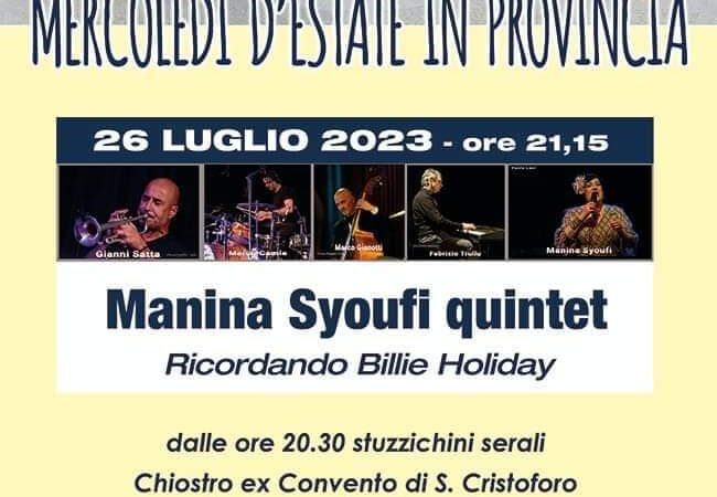 26 luglio a Lodi un tributo a Billie Holiday con “Manina Syoufi Quintet”
