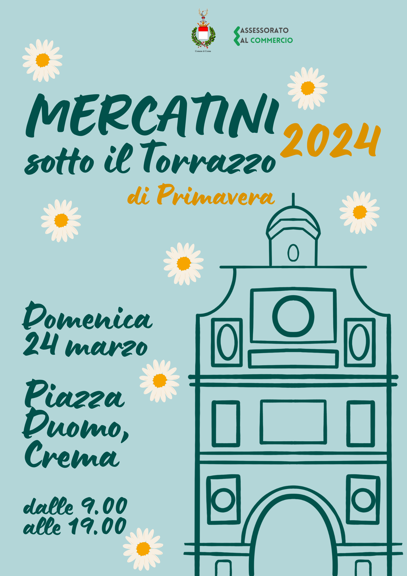 Domenica 24 marzo tornano i ‘Mercatini sotto il Torrazzo’ in edizione primaverile