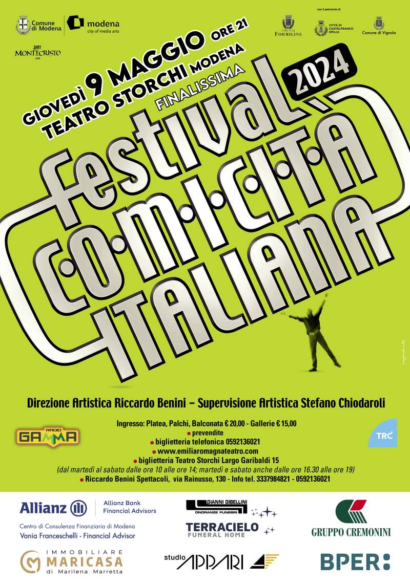 Il 9 ,maggio la finale del Festival della Comicità Italiana di Modena